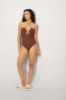 Купальник суцільний з ущільненою чашкою Ysabel Mora 42B/S Коричневий (Brown) (116106) - зображення 4