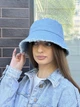 Панама женская хлопковая джинсовая с бахромой светло-синяя - изображение 3
