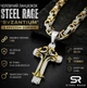 Мужская цепочка с крестом Dominik Steel Rage Byzantium медицинская сталь 60 см 7 мм Серебро с золотом - изображение 5