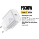 Комплект для швидкого заряджання: Зарядка 30W Essager GaN Mini Type-C швидка зарядка PD3.0+QC3.0 + Кабель Type-C-Type-C 60W 1м ES-CD52 White - зображення 2