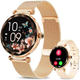 Смарт-часы женские Smart Watch Gold с AMOLED экраном с Bluetooth звонками тонометром пульсометром кислородом крови и 2 ремешками - изображение 1