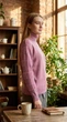Свитер женский No Brand П971 сиреневый размер XL-XXL - изображение 7