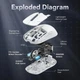 Ігрова безповідна мишка Attack Shark X6 white з док. станцією, сеснсор PAW3395, (2,4\Bluetooth\USB), 26000 DPI, 1000 Ггц - зображення 3