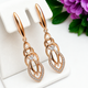 Сережки Xuping Jewelry довжина 4.8см ширина 1см медичне золото позолота 18К с1680 - зображення 1