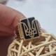 Перстень чоловічий золото Тризуб - герб України з гладеньким чорним оніксом - зображення 1