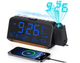 Будильник с проекцией времени Radio Alarm Clock, цифровые настольные часы с USB/Type-C, двойной будильник, температура и дата - изображение 1