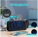 Будильник с проекцией времени Radio Alarm Clock, цифровые настольные часы с USB/Type-C, двойной будильник, температура и дата - изображение 3