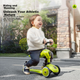 Самокат COOGHI V2 2в1 детский тихий, 1-5 лет, зеленый - изображение 5