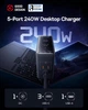 Настільний зарядний пристрій швидкого заряджання Baseus 240W Digital GaN Intelligent Desktop Fast Charger 3C+U+DC EU - зображення 3