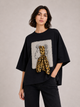 Женский свитшот oversize Леопардовый платок Modna KAZKA MKNK90901 - 38/40, Чорний - изображение 1