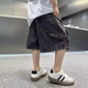 Джинсовые шорты на резинке для мальчика oversize черные рост 130 - изображение 5