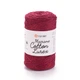 Шнур плетений з люрексом YarnArt macrame cotton Lurex 2мм червоний люрекс срібло №739 - изображение 1