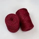 Шнур плетений з люрексом YarnArt macrame cotton Lurex 2мм червоний люрекс срібло №739 - изображение 2