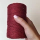 Шнур плетений з люрексом YarnArt macrame cotton Lurex 2мм червоний люрекс срібло №739 - изображение 4