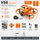Мини квадрокоптер V66 с HD камерой FPV WiFi mini drone складной до 100 м 2 АКБ батарейки подарок - изображение 1