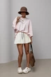 Трикотажная юбка - шорты Lurex Молочный S (8832) - изображение 3