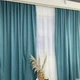 Микровелюровые шторы на тасьме ALBO бирюзовые 200×270 см, комплект 2 шт. (SH-PK-100) - изображение 1