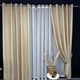 Легкие льняные шторы на люверсах ALBO бежевые 200×260 см, комплект 2 шт. (SH-LM1-13) - изображение 1