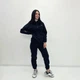 Утепленный спортивный женский костюм на флисе теплый больших размеров 50-52, Темно-синий - изображение 1