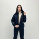 Утепленный спортивный женский костюм на флисе теплый больших размеров 50-52, Темно-синий - изображение 2
