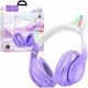 Бездротові навушники Bluetooth W42 Cat Ear фіолетові з мікрофоном 12 годин роботи 40 мм динаміки - зображення 1
