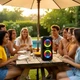 Портативная колонка 20 Вт 2 х 4 дюйма Bluetooth микрофон LED черный BKK B86 для музыки и караоке - изображение 2