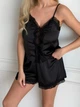 Шовкова піжама з шортами Arlena black. Розмір S/M - зображення 8