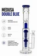 Бонг стеклянный Medusa Double Blue с перколятором и льдом 39 см - изображение 2