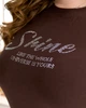 Блузка жіноча Shine з прозорими рукавами-ліхтариками шоколад 56-58 - изображение 9