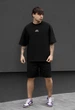Літній комплект футболка + шорти Staff no black oversize XS чорний - зображення 1