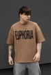 Футболка Чоловіча Стаф Кричнева Оверсайз Базова Staff Euphoria Oversize XS (391345) - зображення 1