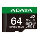 Карта памяти ADATA 64GB microSD class 10 UHS-I U3 V30 A2 Speed Plus (UD64GUI3V30A2SP-RA1) - изображение 2