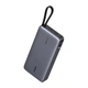 Powerbank Ugreen PB552 25000mAh, 165W, USB + USB-C, вбудований кабель (сірий) (55995B) - зображення 2