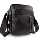Мужская кожаная сумка через плечо Tiding Bag M38-10131A 18×21×7 черная — компактный мессенджер для документов и телефона - изображение 2