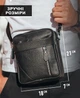 Мужская кожаная сумка через плечо Tiding Bag M38-10131A 18×21×7 черная — компактный мессенджер для документов и телефона - изображение 10