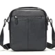 Чоловіча шкіряна сумка через плече Tiding Bag 711511 23×26×8 чорна — місткий месенджер з кишенями для документів і телефону - зображення 5