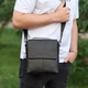 Мужская кожаная сумка через плечо Tiding Bag 48450 — компактный мессенджер с клапаном, 2 отделения, барсетка 21×23×5.5 черная - изображение 9