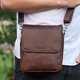 Мужская сумка через плечо Tiding Bag TD-81020 коричневая — кожаная барсетка мессенджер 24×20×6 - изображение 1