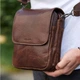 Мужская сумка через плечо Tiding Bag TD-81020 коричневая — кожаная барсетка мессенджер 24×20×6 - изображение 3