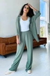 Жіночий костюм з турецького котону з сорочкою та брюками Seventeen L-XL Зелений (2000000167398) - зображення 1