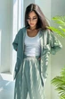 Жіночий костюм з турецького котону з сорочкою та брюками Seventeen L-XL Зелений (2000000167398) - зображення 2
