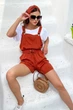 Жіночий літній комбінезон з котону з високою посадкою Seventeen L-XL Коричневий (2000000167275) - изображение 1