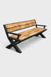 Лавка зі спинкою AXIS Forge Bench метал дерево світле метал чорний 160 см - зображення 5