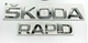Таблички шильдики емблема написи Rapid Skoda (шкода) хром шкода рапід 2 штуки - зображення 2