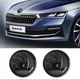 Эмблемы Шкода Skoda 80 мм 90 мм new Octavia Tour, A5,Fabia,Rapid, Superb 5J0853621AAUL , 5JA8536872ZZ карбон - изображение 2