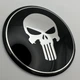 Наклейки для колпачков с логотипом PUNISHER каратель 65 мм череп металлические - изображение 3