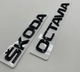 Таблички шильдики эмблема надписи Oktavia Skoda (шкода) черные 150 мм 25 мм шкода октавиаоктавия - изображение 1