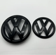 Комплект захисних накладок на штатні емблеми VW перед-зад Golf V Golf 5 Гольф 112 мм 128 мм чорні - зображення 3