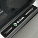Защитная пленка накладка на пороги и бампер для шкода Skoda Черный Карбон наклейки светоотражающие надписи - изображение 6