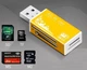 Картридер USB 2.0 4 in 1 MS/microSD/SDHC/T-Flash/M2 кардридер Card Reader Метал корпус Золотой - изображение 4